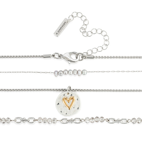 Beaded Love Necklace - Gray slide 