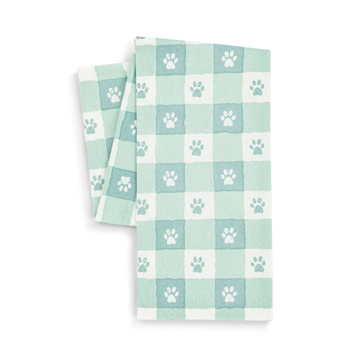 Paw Print Gingham Kitchen Towel slide 