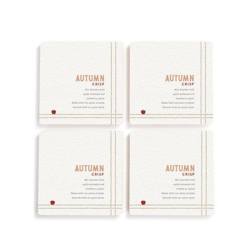 Recipes Autumn Crisp Coasters - Set of 4 slide 