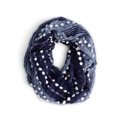 Textured Infinity Scarf - Navy slide 