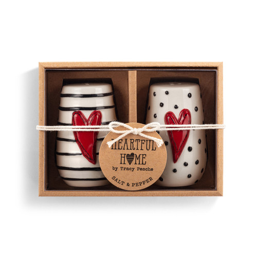 Tracy Pesche Heartful Home Red Heart Salt & Pepper Shakes Set of 2 slide 
