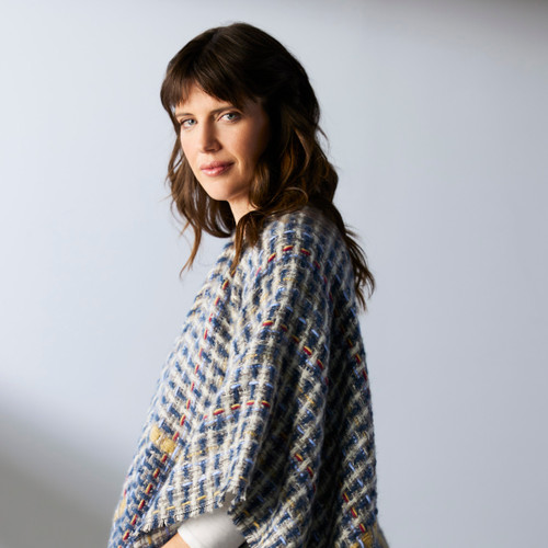 Woven Textured Kimono - Navy slide 