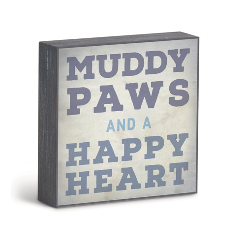 Muddy Paws Wall Art - 6"sq. slide 