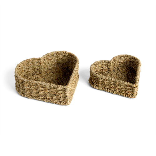 Woven Heart Baskets - Set of 2 slide 