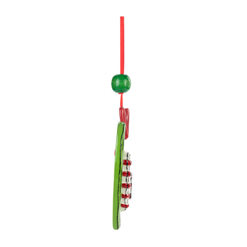 Green Heart & Stripes Ornament slide 