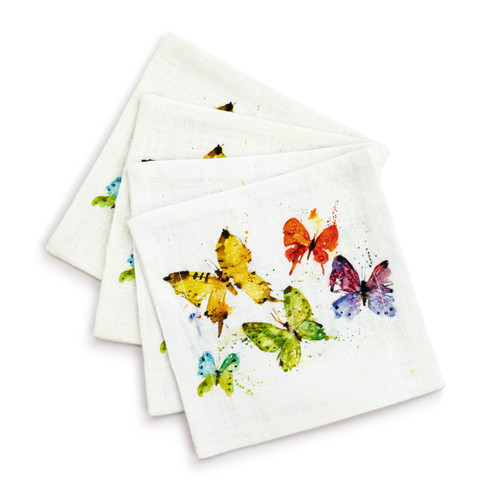 Flock of Butterflies Fabric Cocktail Napkins slide 