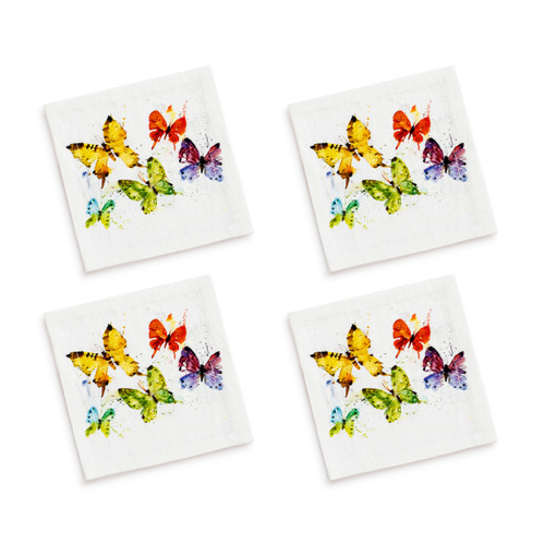 Flock of Butterflies Fabric Cocktail Napkins slide 