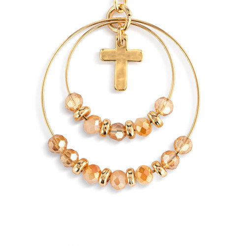 Beaded Prayer Earrings - Champagne slide 