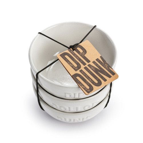 White Dollop Dipping Bowls - Set of 3 slide 