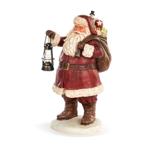 Lit Large Santa with Lantern Centerpiece slide 