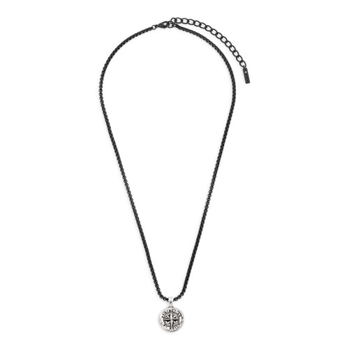 Men's Compass Necklace - Black slide 