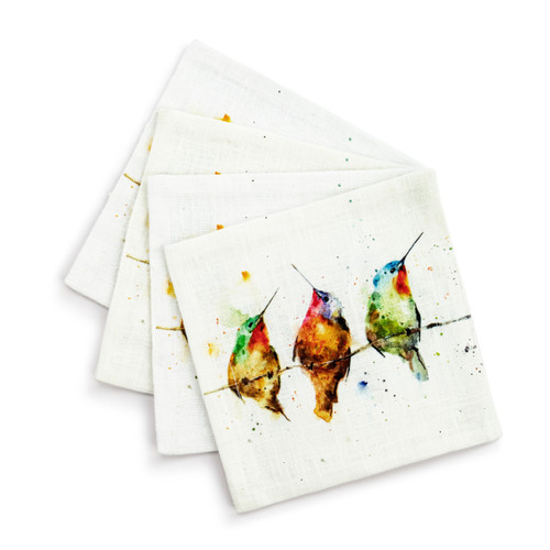Hummers on a Wire Fabric Cocktail Napkins slide 