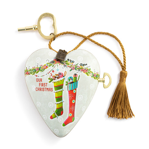 Our First Christmas Musical Art Heart slide 