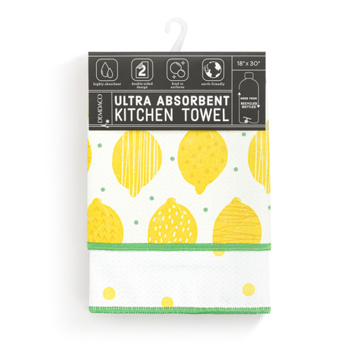 Lemons Absorbent Reversible Towel - 18x30in slide 