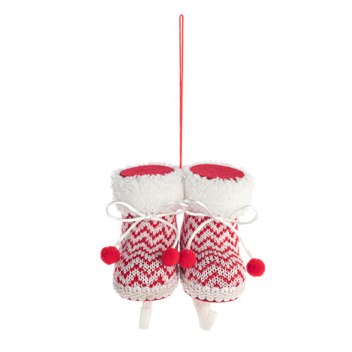 Fabric Snow Skates Ornament slide 