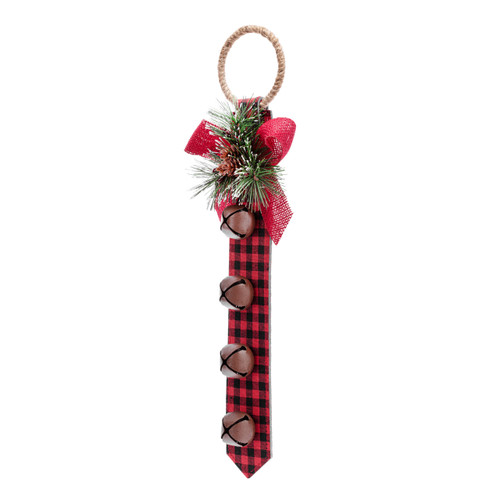 Buffalo Plaid Jingle Bell Door Knob Hanger slide 