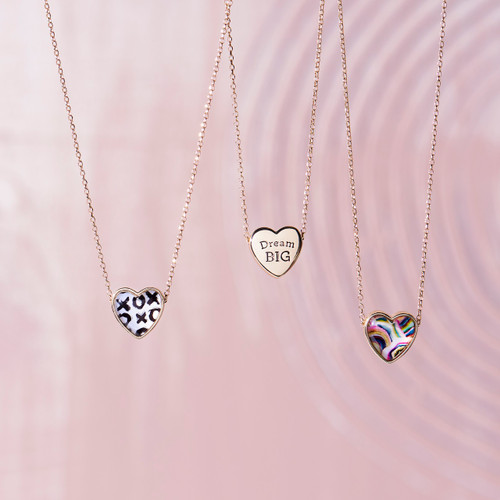Art Heart Necklace - Hugs & Kisses slide
