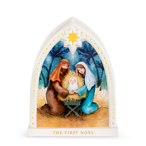 First Noel Lit Ceramic Nativity Scene slide 