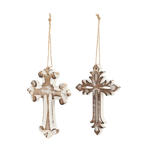 Wood Cross Ornaments - 2 Assorted slide 