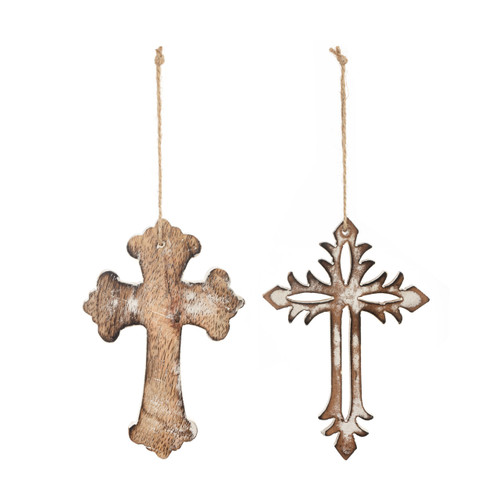 Wood Cross Ornaments - 2 Assorted slide 