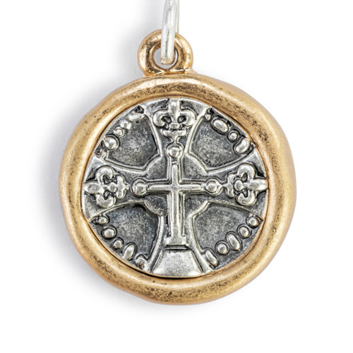 Wrapped in Prayer Earrings - Silver slide 