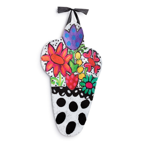 Screenings Reversible Multicolored Flowers in Vase Door Hanger 27.5" x 18" slide
