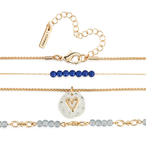 Beaded Love Necklace - Indigo slide 