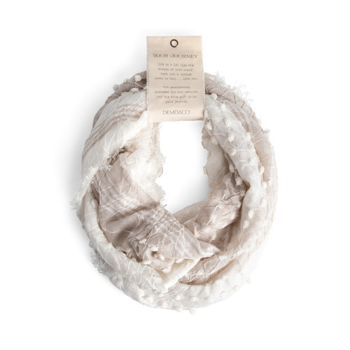 Textured Infinity Scarf - White slide 
