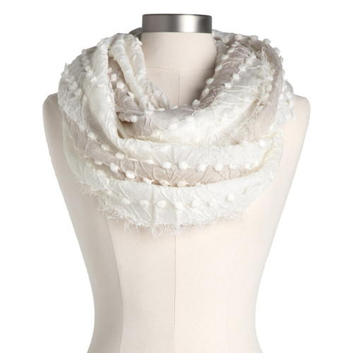 Textured Infinity Scarf - White slide 
