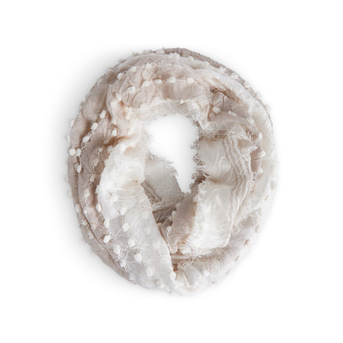 Textured Infinity Scarf - White slide 