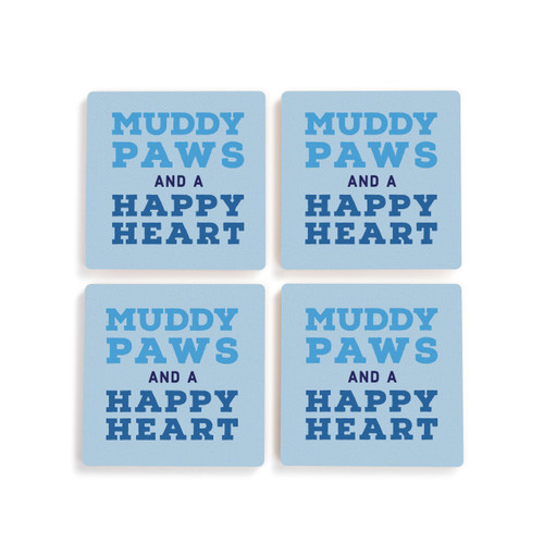 Muddy Paws Coasters - Set of 4 slide 