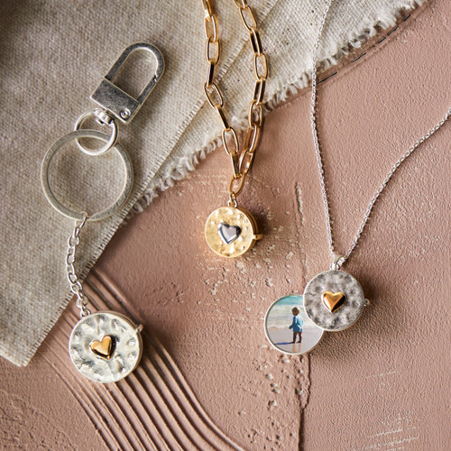 Love you Locket Key Fob - Silver slide 