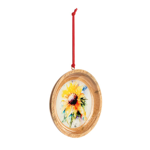 Sunflower Wood Ornament slide 