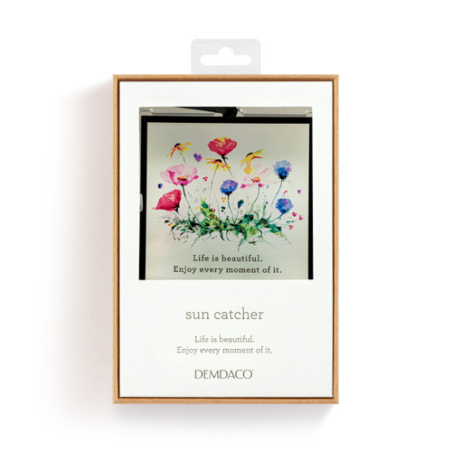 Dean Crouser Life is Beautiful Wildflowers Suncatcher 3" x 3" slide 