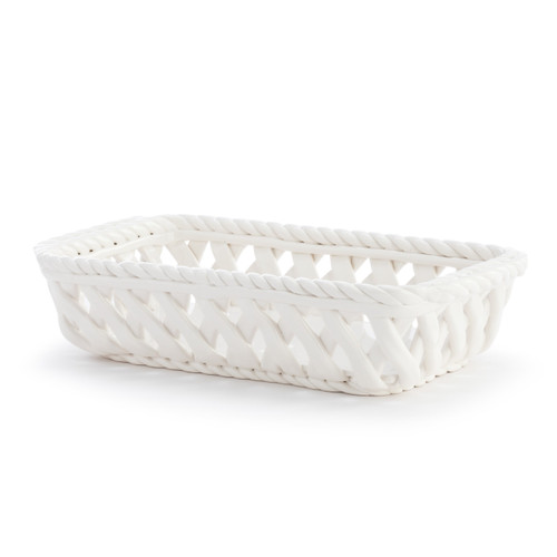 Gather 'Round Holiday Ceramic Bread Basket With Red Tea Towel slide 