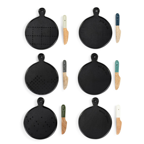 Mini Wood Serving Board Ebony - 6 Assorted slide 