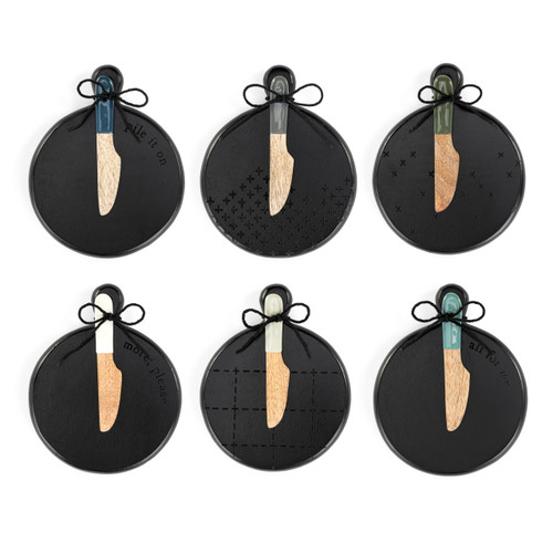 Mini Wood Serving Board Ebony - 6 Assorted slide 