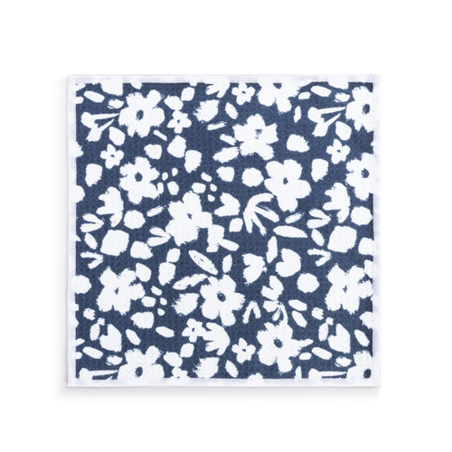 Navy Floral 2-Sided Dishcloth slide 