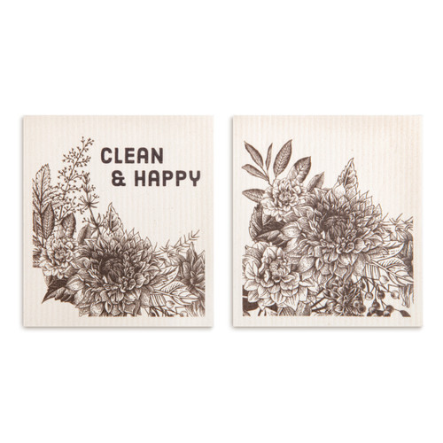 Biodegradable Dish Cloths Set of 2 - Floral slide 