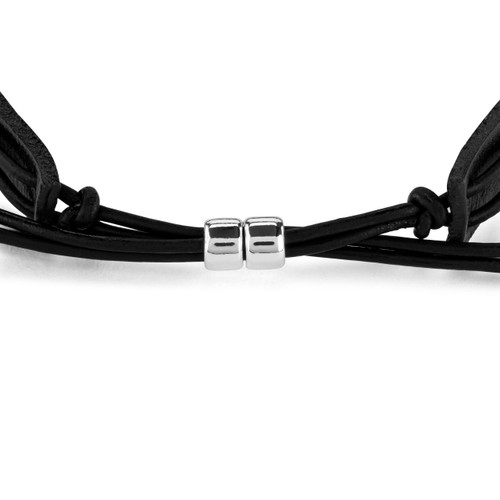 Men's Cross Bracelet - Black slide 