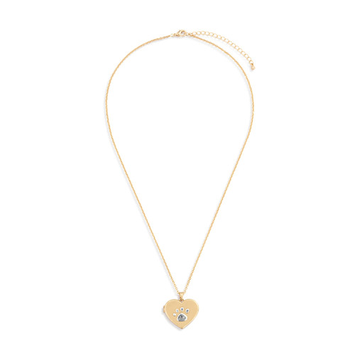 Pawprint Love You Locket - Gold slide 