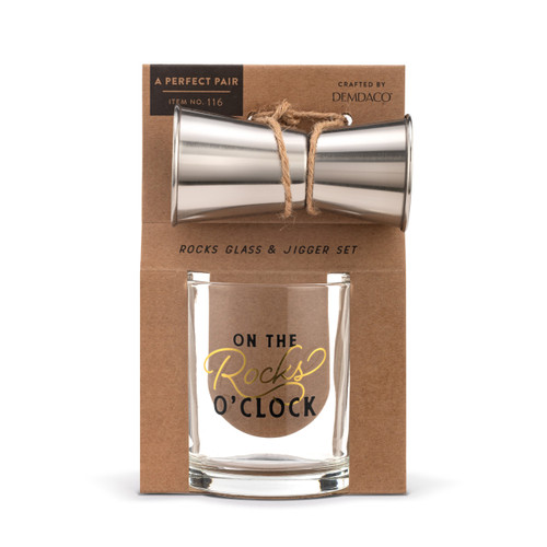 Rocks o' Clock Rocks Glass & Jigger Set slide 