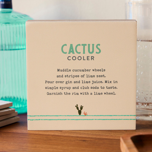 Recipes Cactus Cooler Wall Art - 6" sq. slide