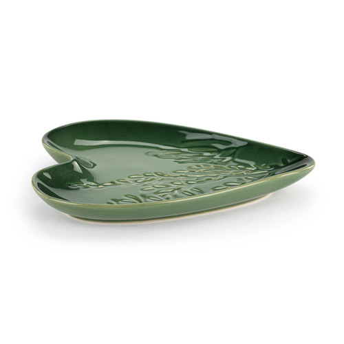 Green Pressed Floral Heart Spoon Rest slide 