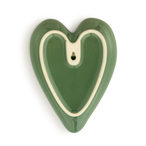 Green Pressed Floral Heart Spoon Rest slide 