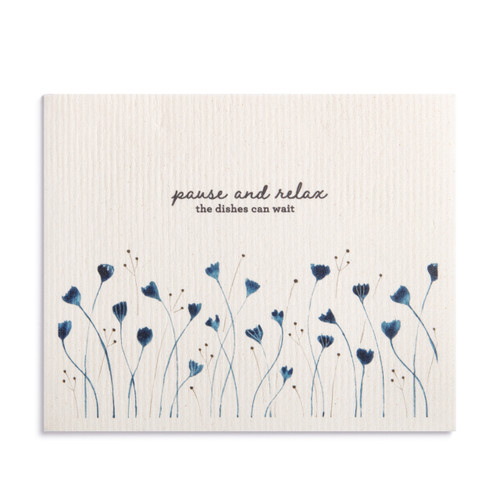 Blue Wildflowers Extra Large Biodegradable Dish Cloth slide 