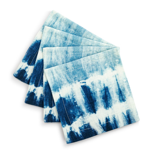 Coastal Shibori Fabric Cocktail Napkin slide 