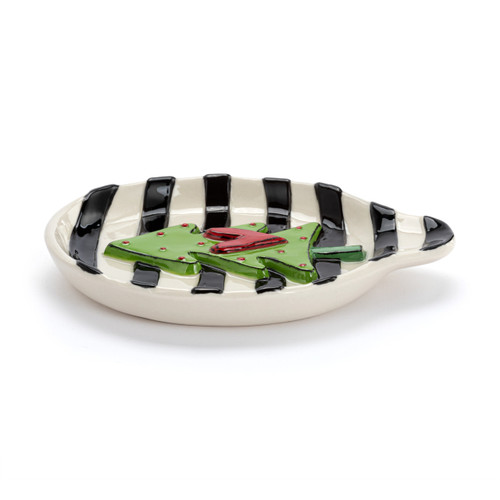 Christmas Tree Striped Spoon Rest slide 