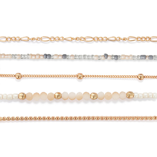 Bracelet Set of 5 - Rose Cloud Gold slide 