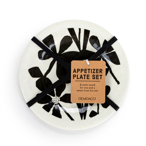 Bold Floral Melamine Appetizer Plates - Set of 4 slide 